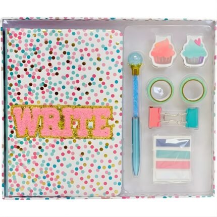 Cute Glitter Notebook Stationery Gift Set for Students by Goodlifery